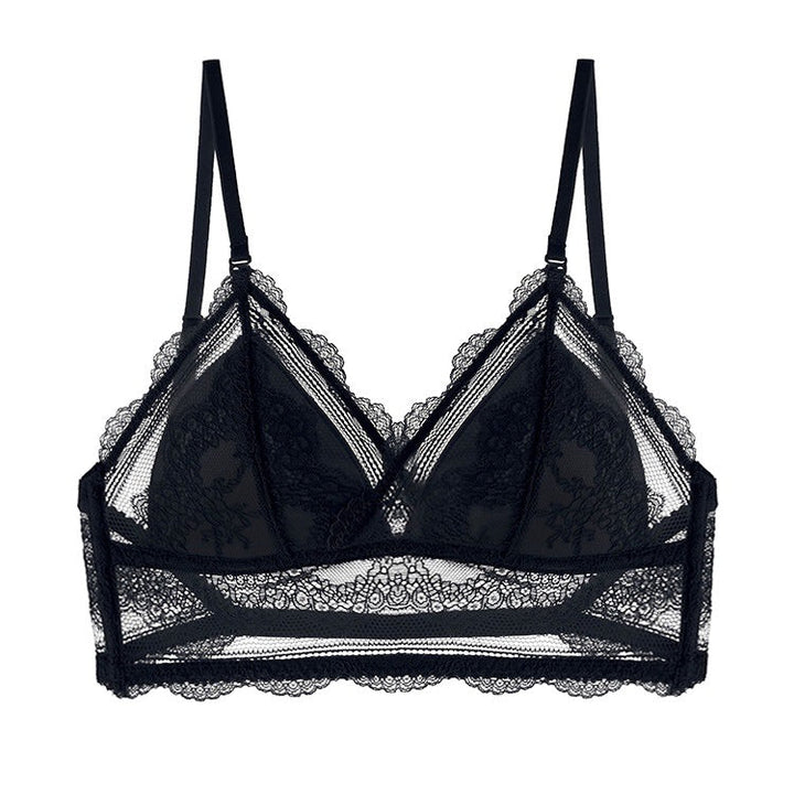bralette French Sexy U-Shaped Beauty Back Underwear Women Wireless Thin Bra Invisible Backless Lace Triangle Cup Bra Summer
