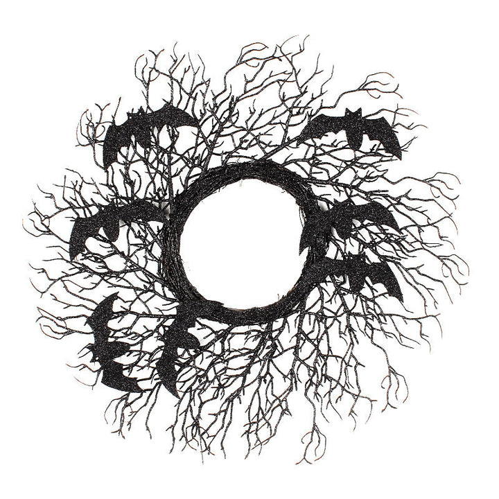 Halloween Simulation Decoration Wreath Black