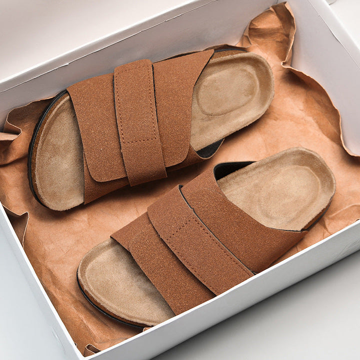 Summer Mens Cork Slippers Couples Shoes