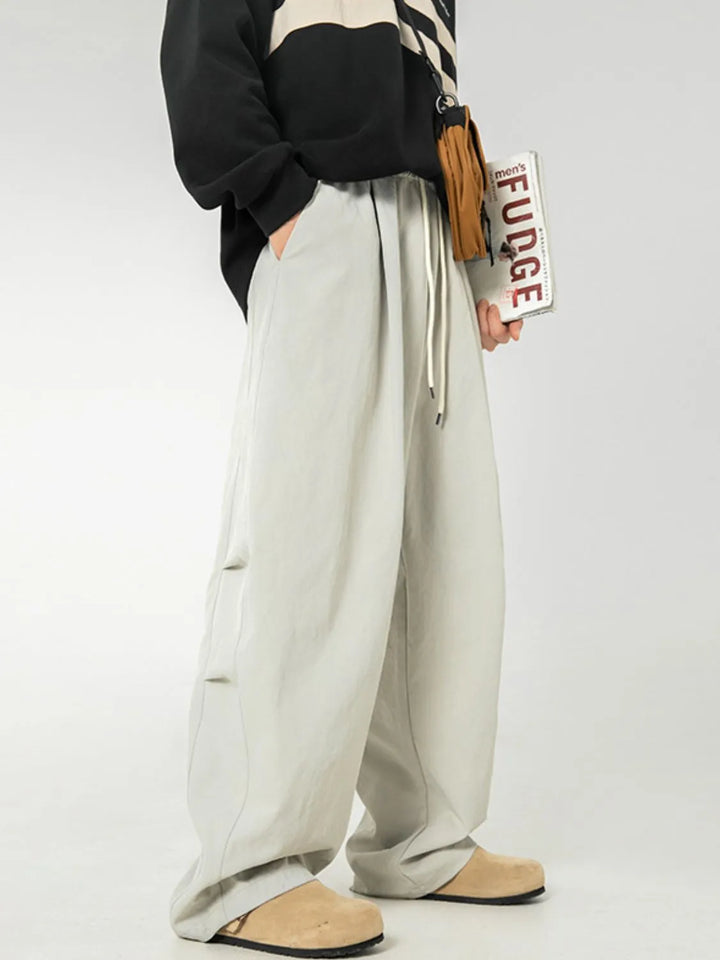 Men's Side Ruched Wide Leg Pants