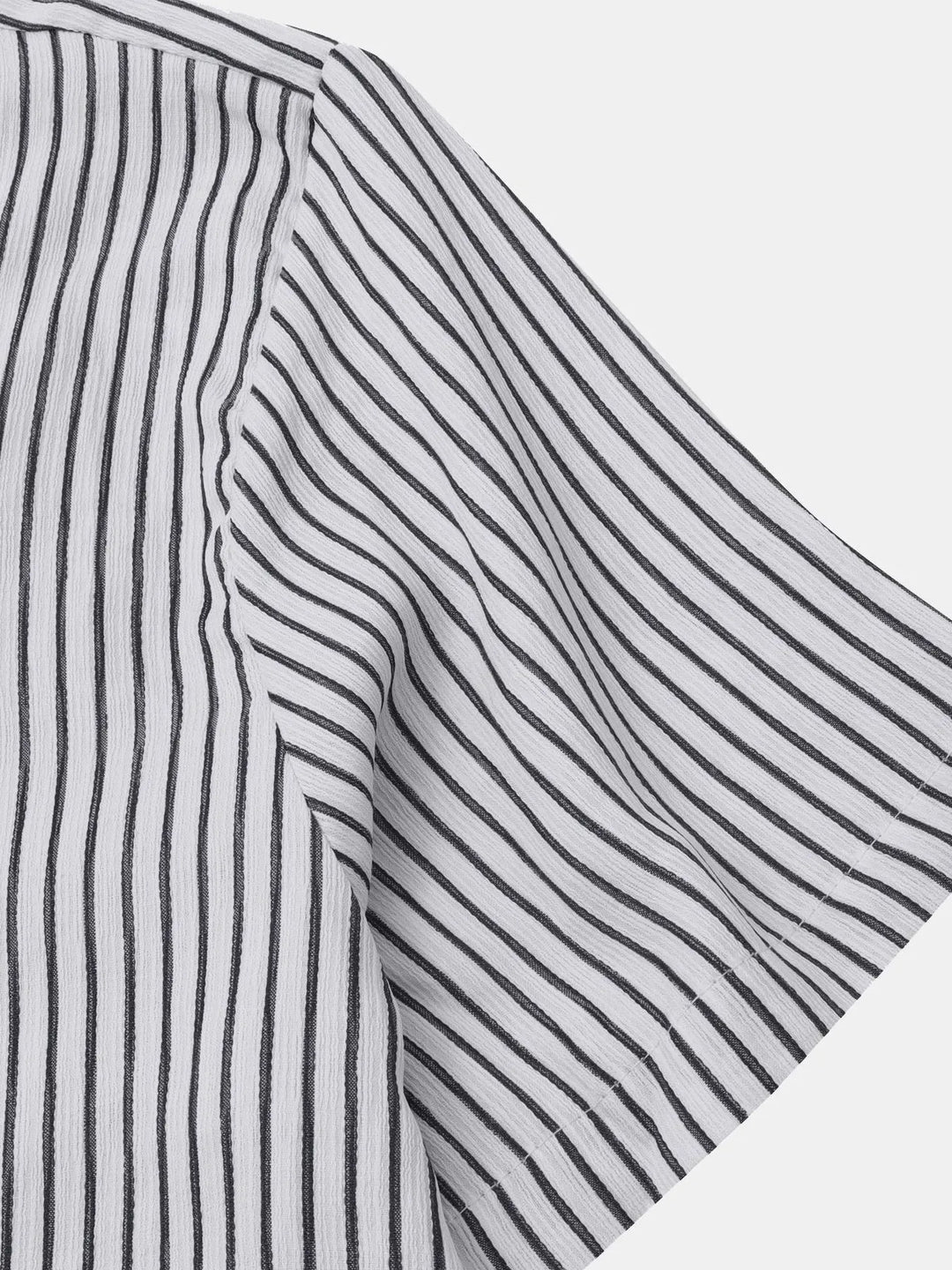 Men's Plus Size Striped Short Sleeve Button-Down Shirt