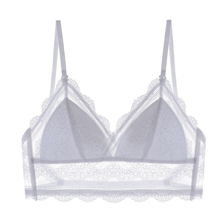 bralette French Sexy U-Shaped Beauty Back Underwear Women Wireless Thin Bra Invisible Backless Lace Triangle Cup Bra Summer