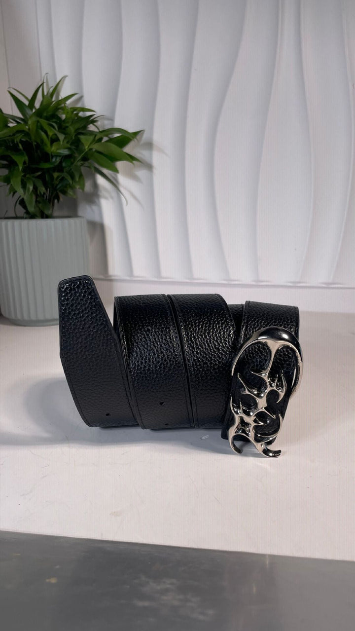 Personality Alien Punk Hollow Eye Rivet Belt Men