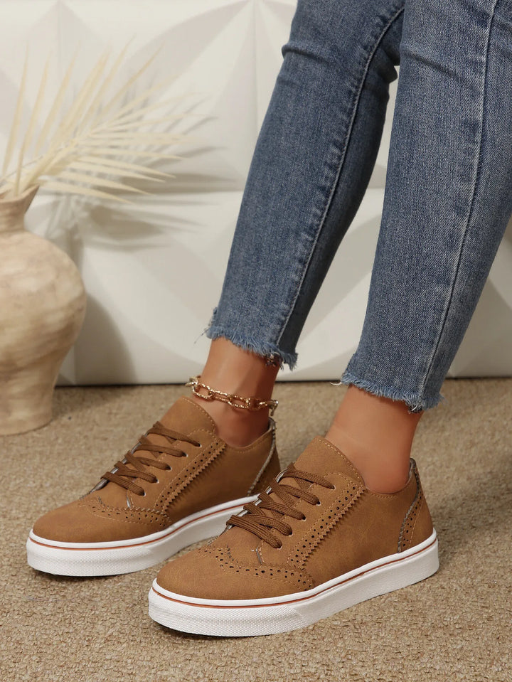 PU Leather Lace Up Platform Sneakers – Multi-Color
