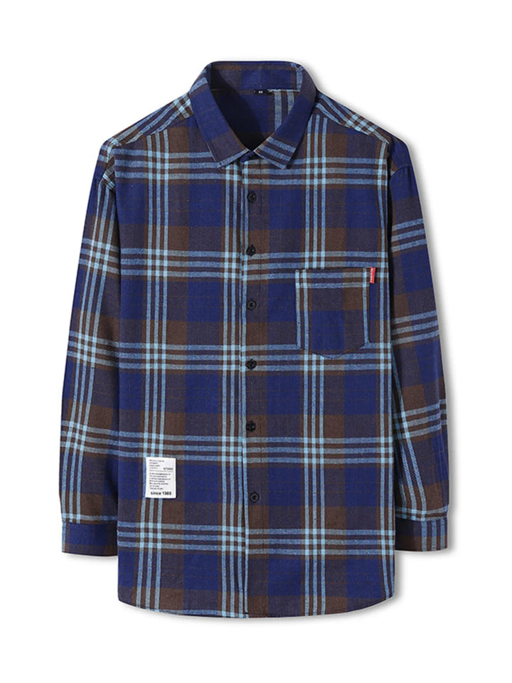 Men's Plus Size Classic Plaid Long Sleeve Shirt