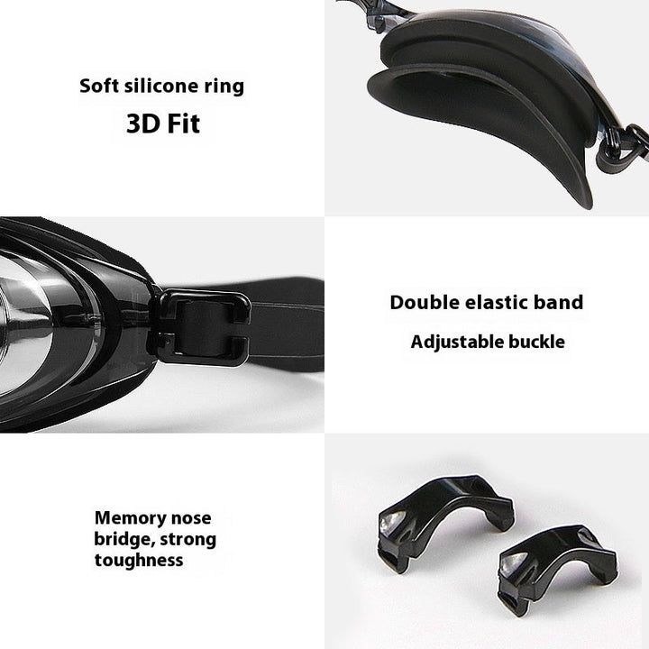 Plain Light Swimming Glasses HD Anti-fog Waterproof Professional Comfortable Big Frame Not Tight