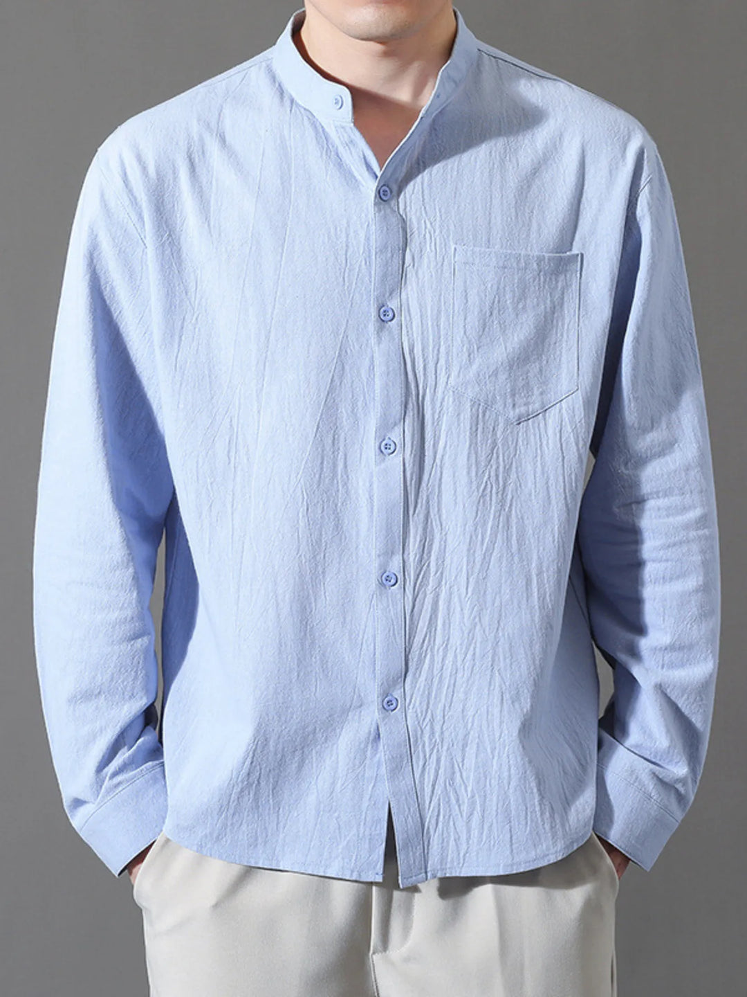 Men's Plus Size Button Up Long Sleeve Shirt