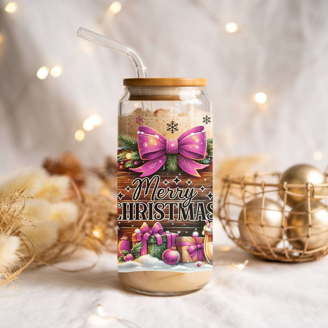 Merry Christmas Glass Cup