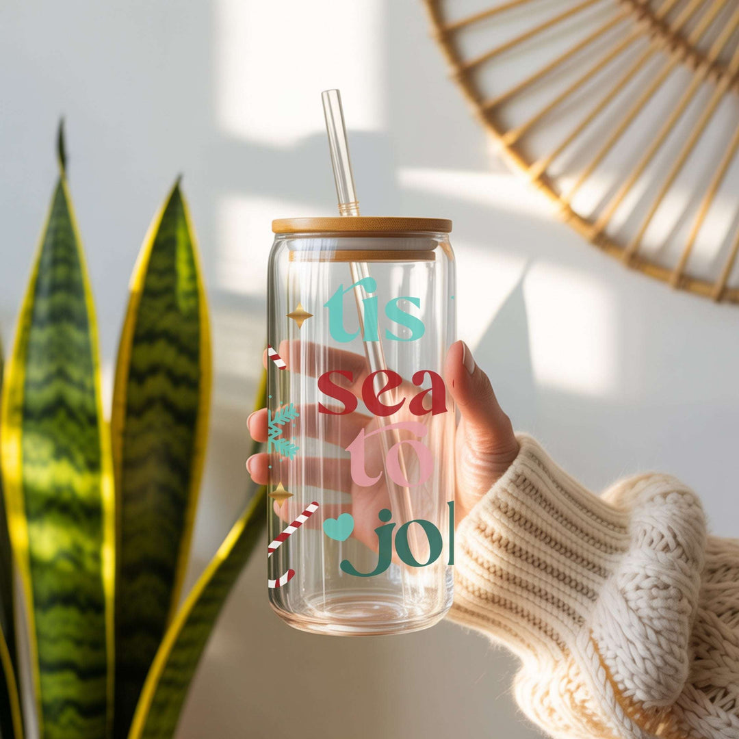 Tis The Season To Be Jolly Glass Cup