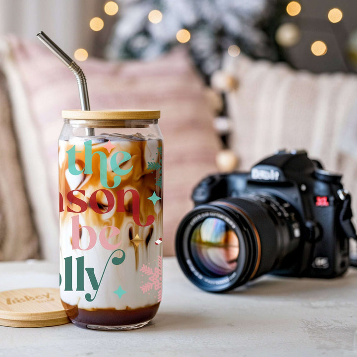 Tis The Season To Be Jolly Glass Cup