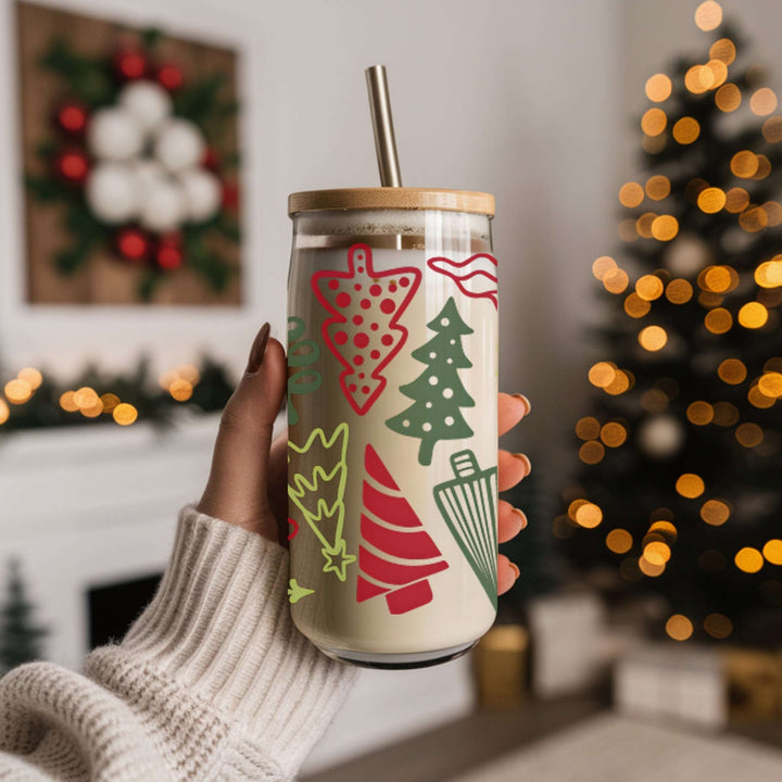 Christmas Trees Glass Cup