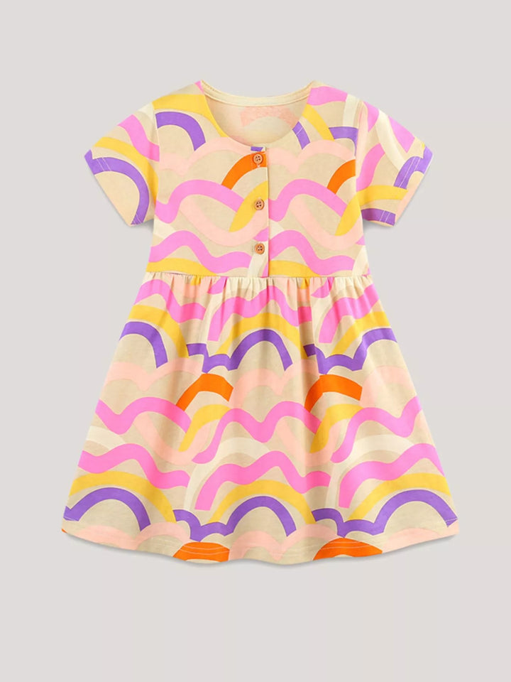 Children's Printed Button Front Dress