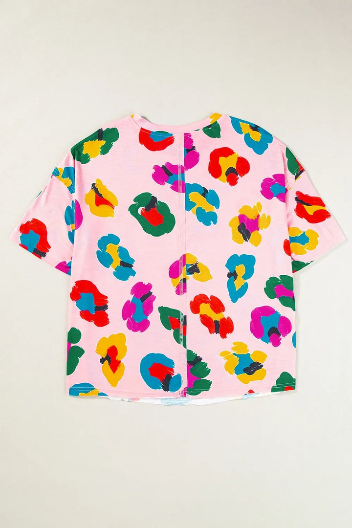Printed Round Neck Half Sleeve Top