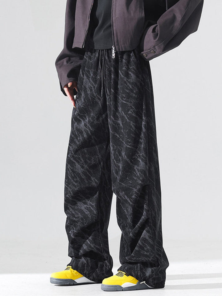 Men's Plus Size Vintage Wash Wide Leg Pants