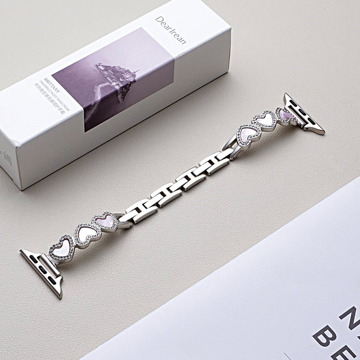 Loving-Heart Shell Metal Watch Strap