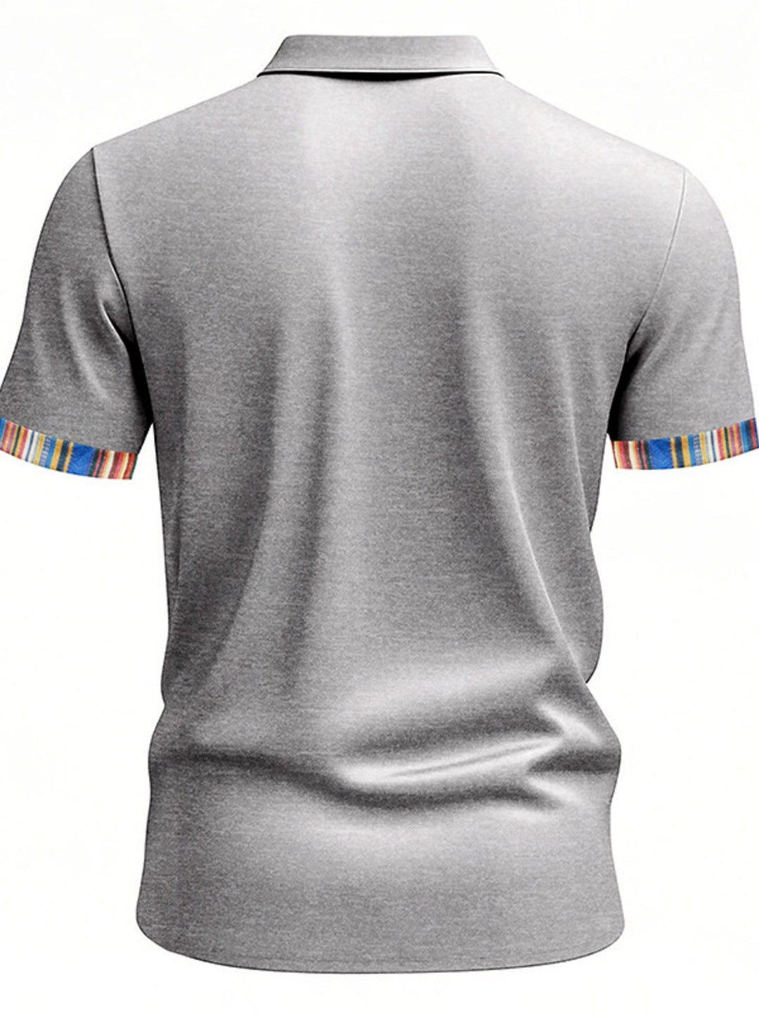 Men's Full Size Short Sleeve Shirt with Colorful Trim Plus Size