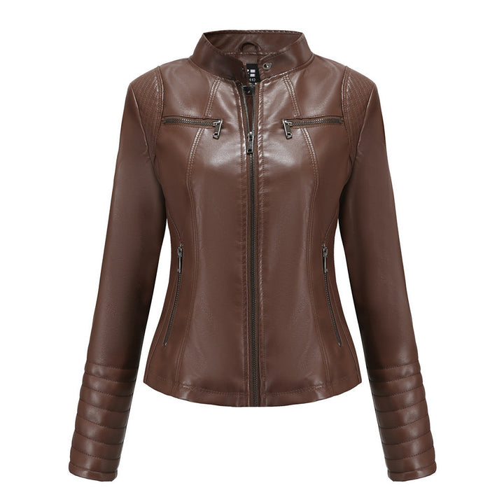 New Women Leather Clothing Women Spring Autumn Thin Motorcycle Clothing Size Leather Coat Short Chic Women Jacket