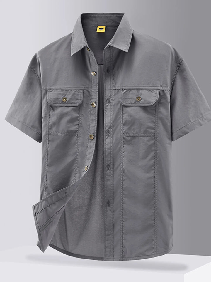 Men's Plus Size Casual Short Sleeve Button-Down Shirt