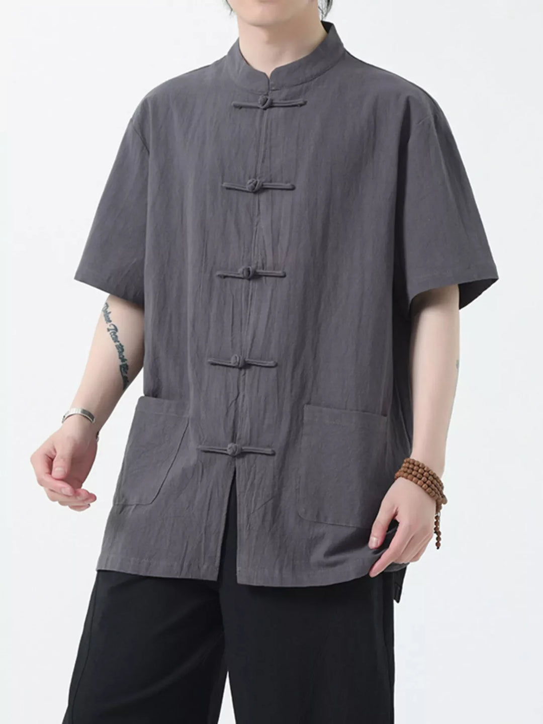 Men's Plus Size Chinese Style Short-Sleeve Shirt