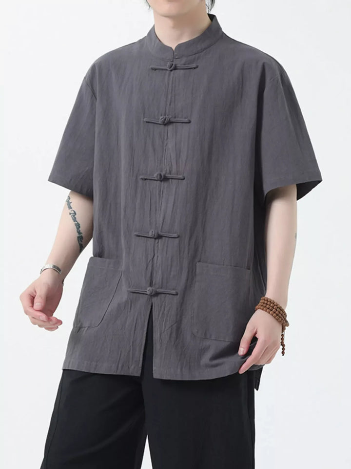 Men's Plus Size Chinese Style Short-Sleeve Shirt