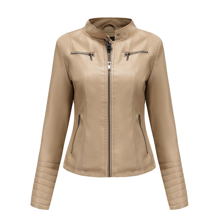 New Women Leather Clothing Women Spring Autumn Thin Motorcycle Clothing Size Leather Coat Short Chic Women Jacket