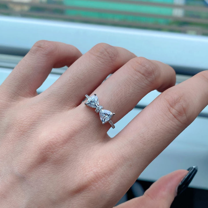 S925 Sterling Silver Bow Women's Ring