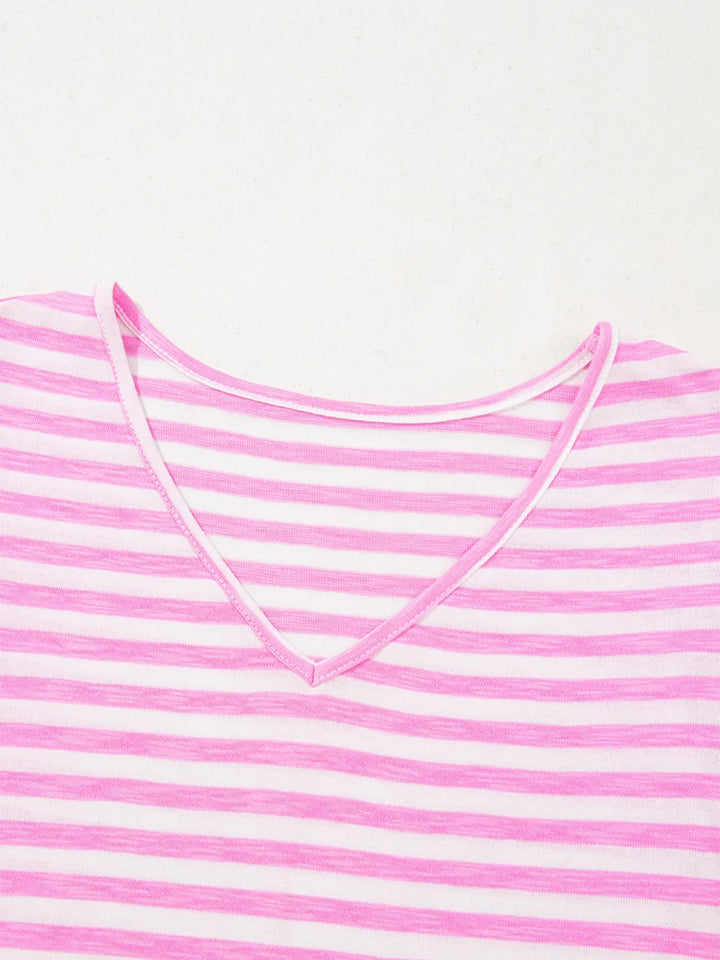 Striped V-Neck T-Shirt