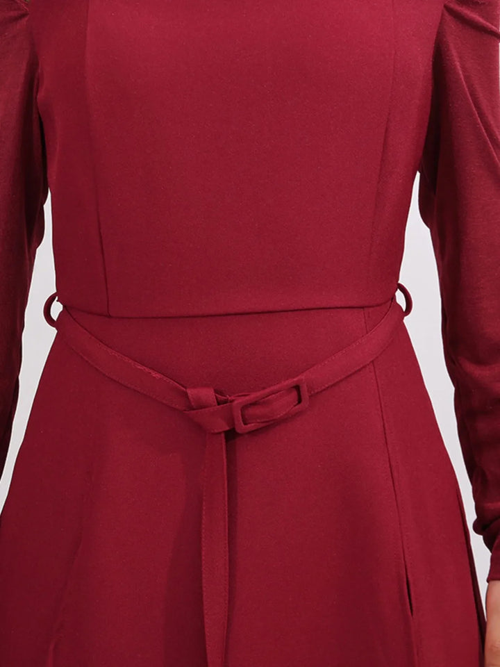 Slit Spaghetti Strap Long Sleeve Dress