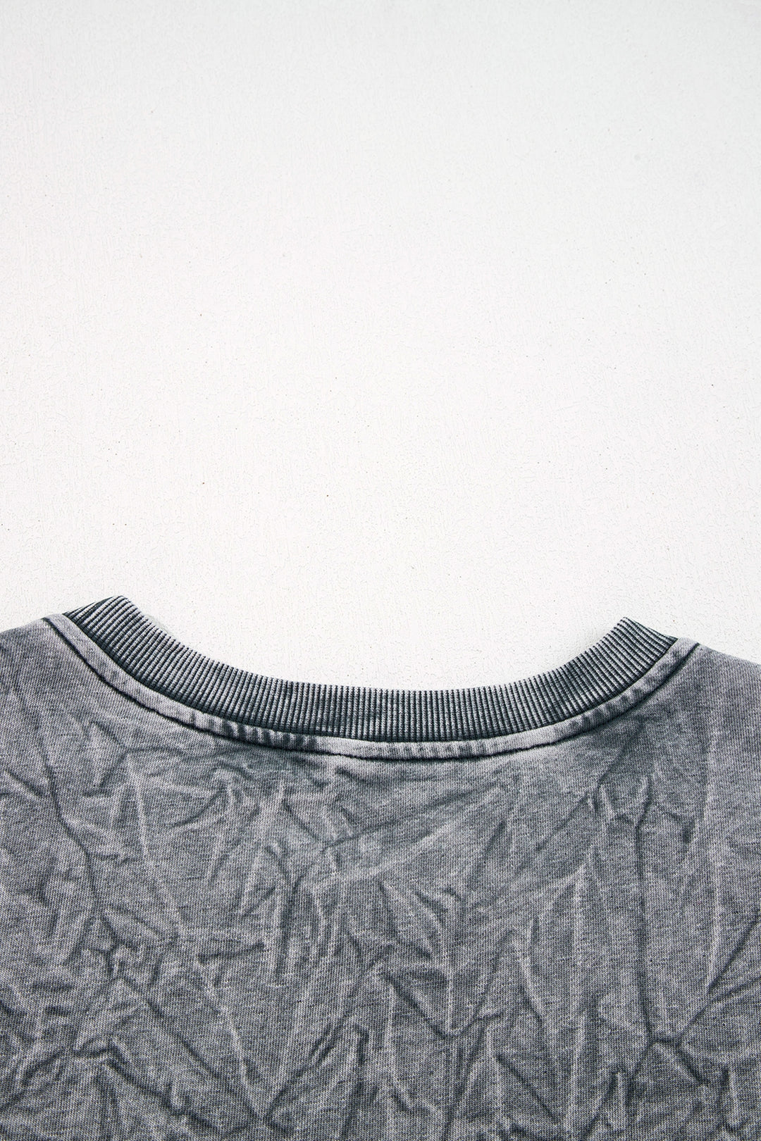 High-rise saved by grace Letter Embroidery Mineral Wash Loose Sweatshirt