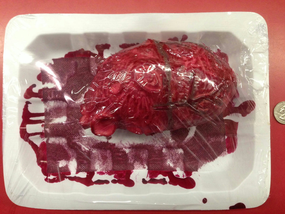 Bloody Banquet Heart in a Butcher's Meat Tray Prop