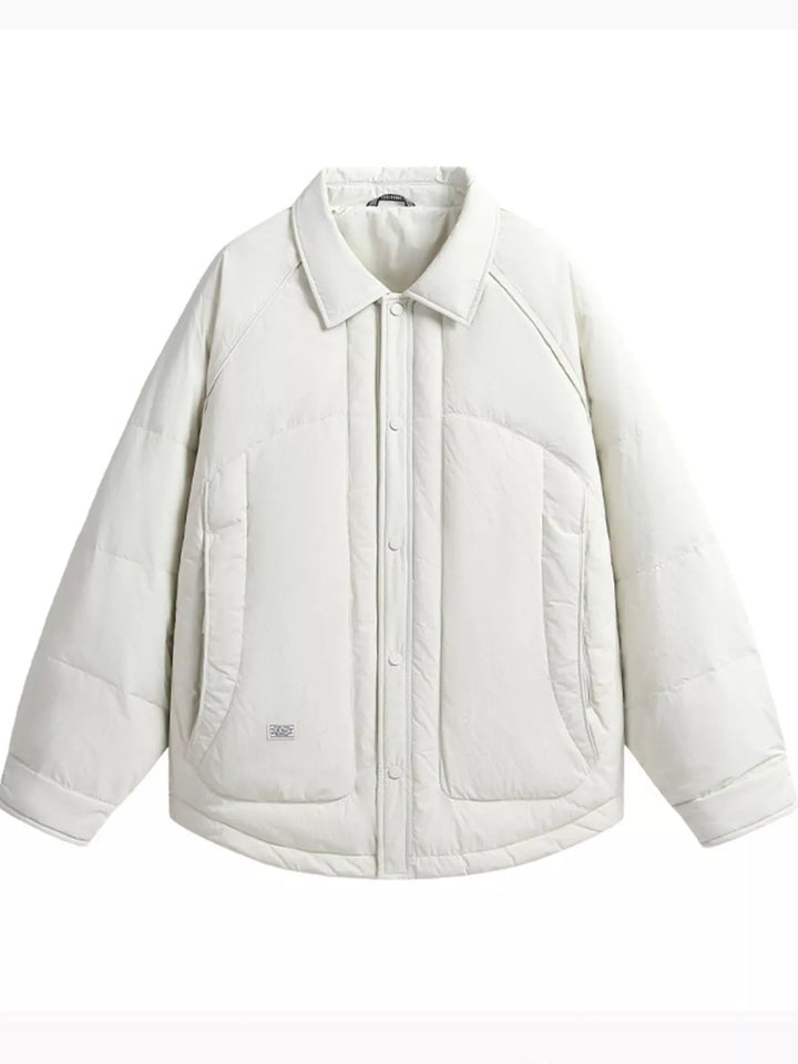 Men’s Plus Size Lightweight Padded Snap-Down Jacket
