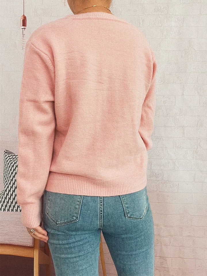 Flower Button Up Long Sleeve Cardigan