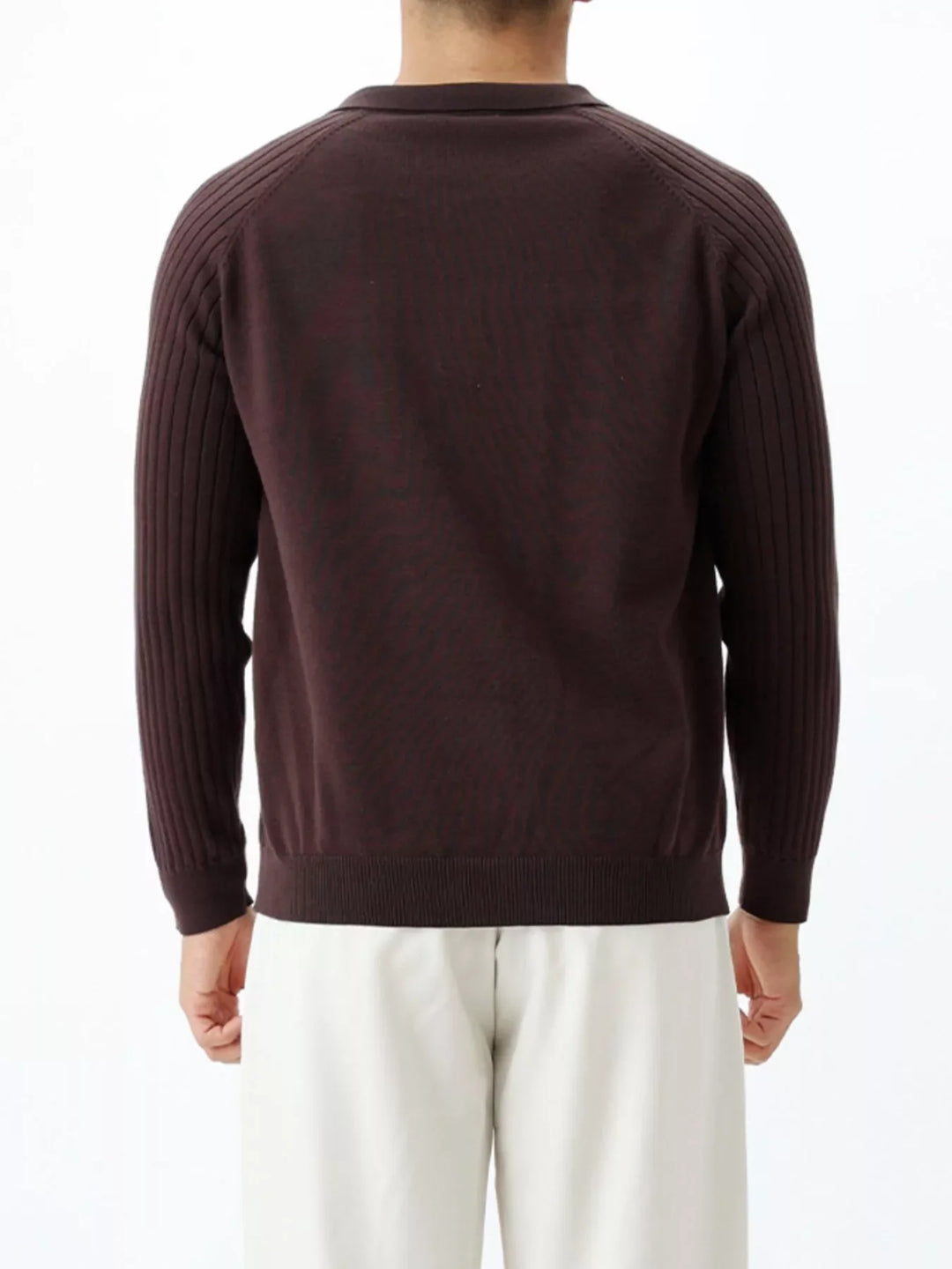 Men's Plus Size Classic Fit Ribbed Sleeve Knit Top