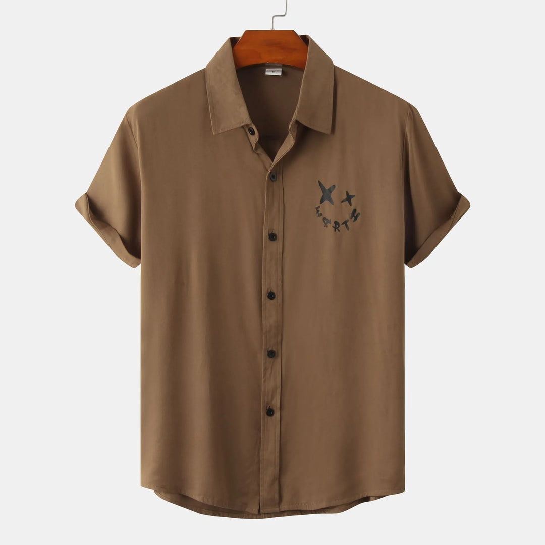 Men's Plus Size Casual Short Sleeve Button Down Shirt