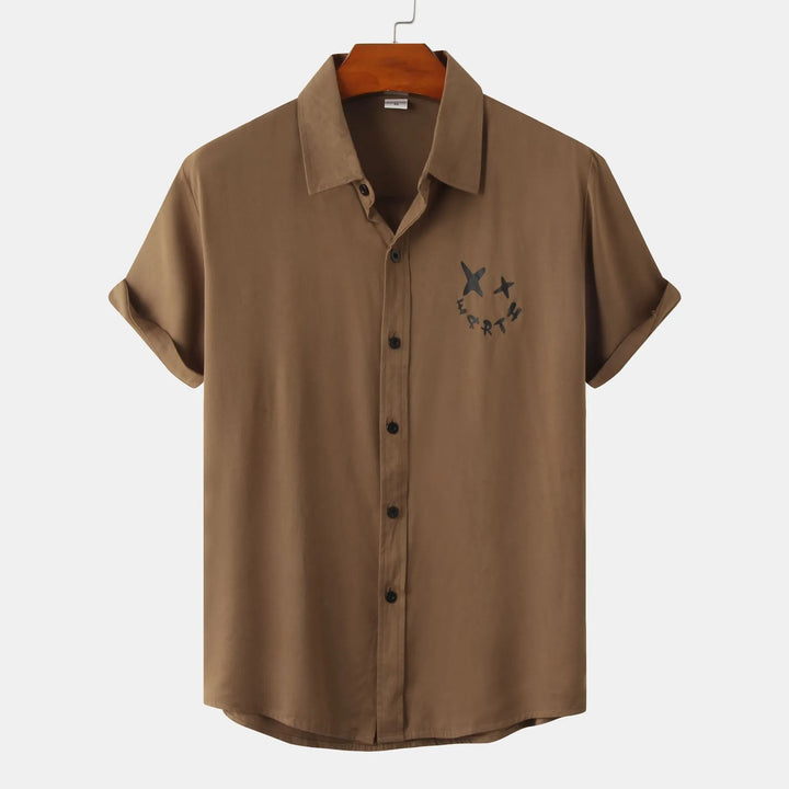 Men's Plus Size Casual Short Sleeve Button Down Shirt