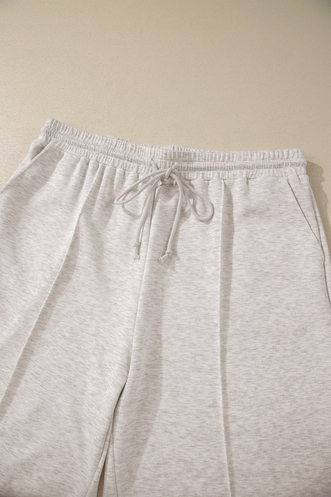 Light Grey Plus Size V Neck Polo Tee Drawstring Loose Pants 2pcs Set