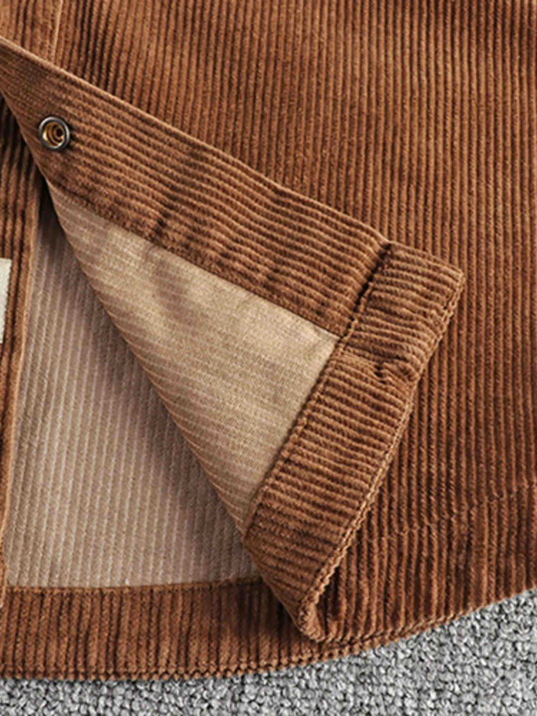 Men's Plus Size Corduroy Button Up Long Sleeve Jacket