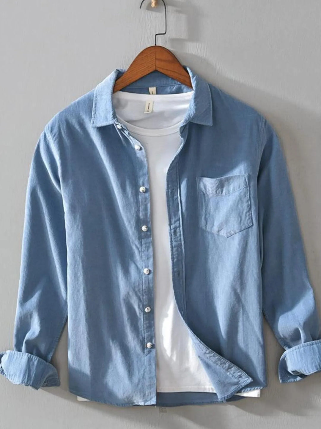 Men's Plus Size Button Up Long Sleeve Shirt