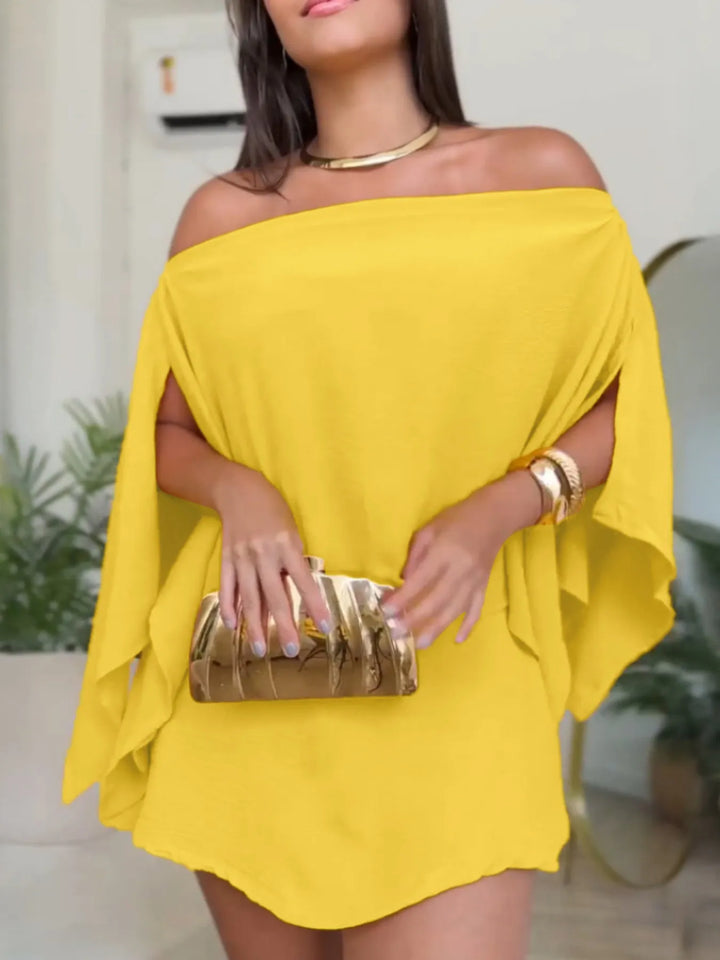 Side Slit Top and Mini Skirt Set