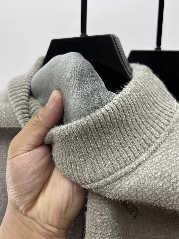 Men's Plus Size Ribbed Hem Long Sleeve Sweater