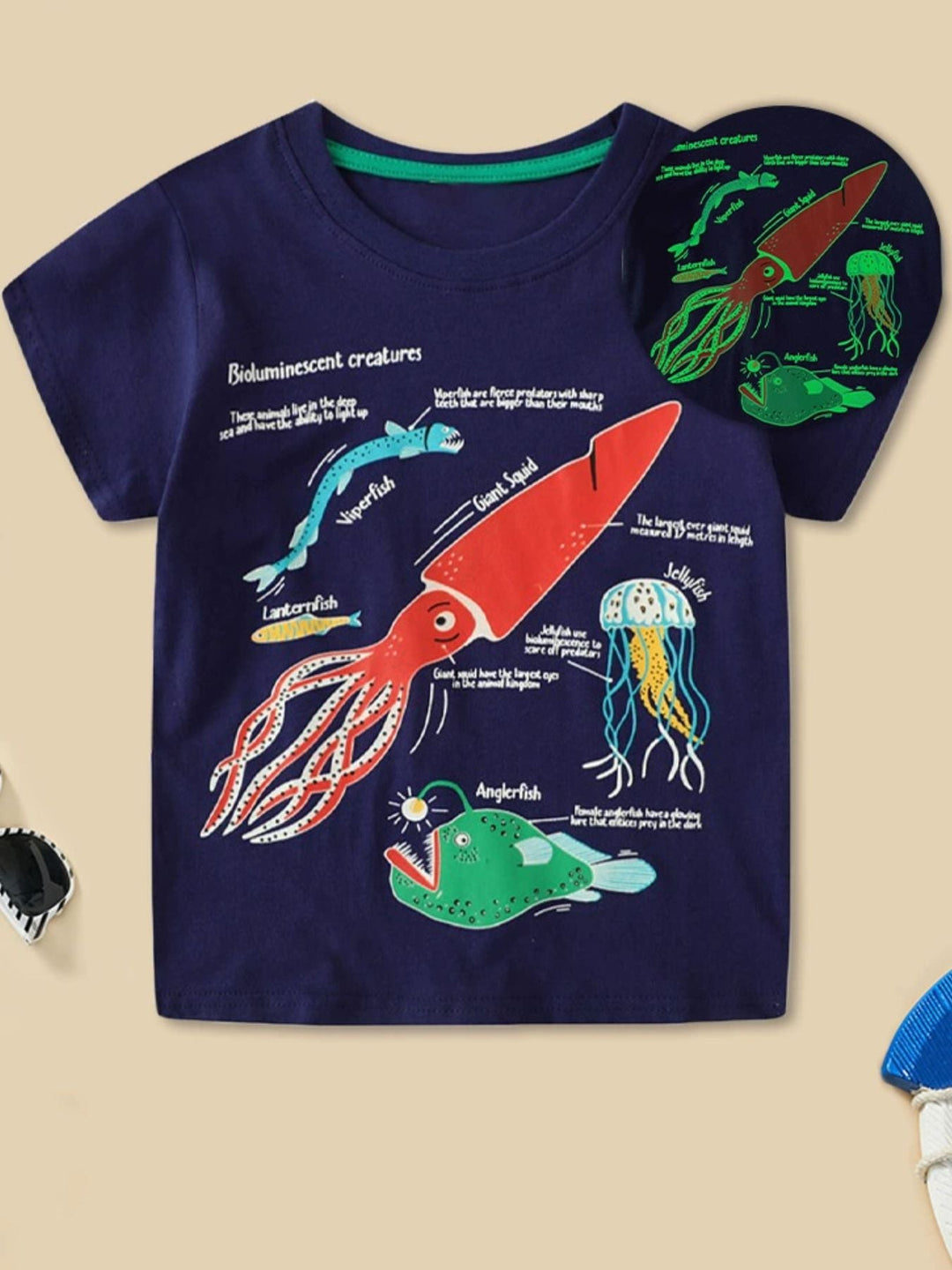 Children's Glow-in-the-Dark Bioluminescent Graphic T-Shirt