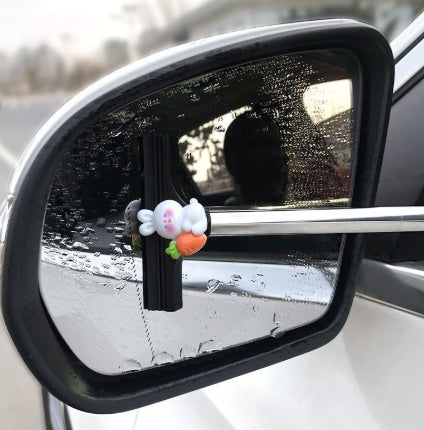 Car Rearview Mirror Wiper Retractable Portable Rainy Cleaning Supplies Rearview Mirror Water Remover Glass Rain Cleaning Tool