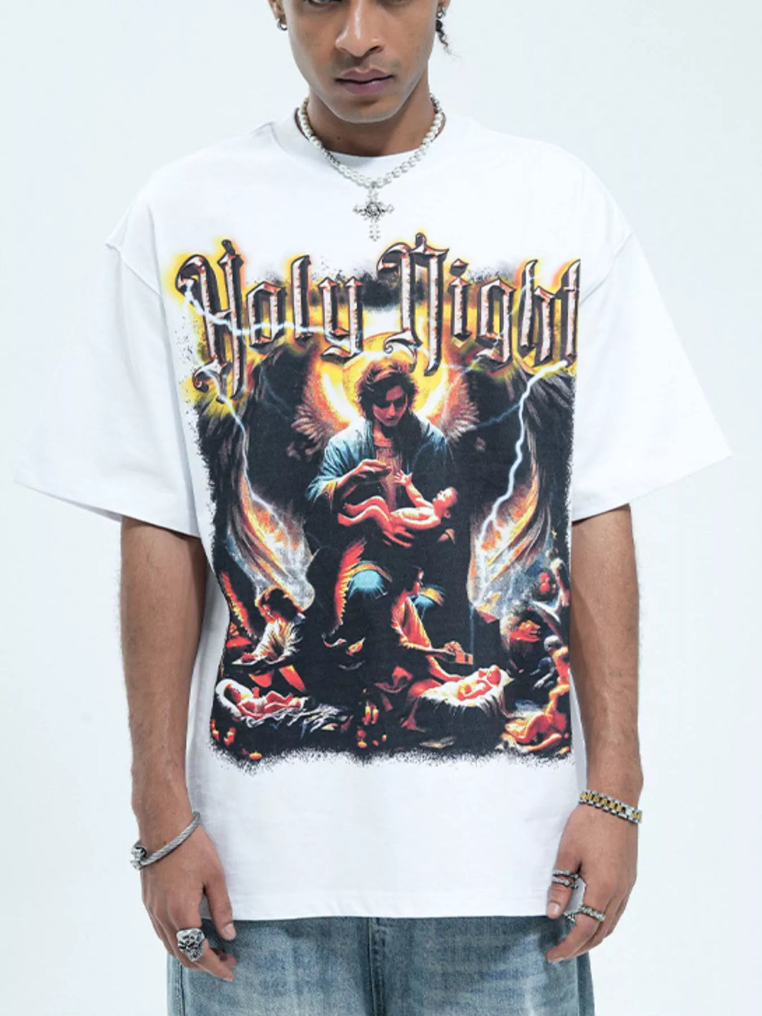 Men's Graphic Round Neck Oversized T-Shirt