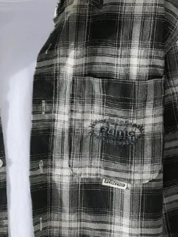 Men's Plus Size Plaid Button Up Long Sleeve Shirt