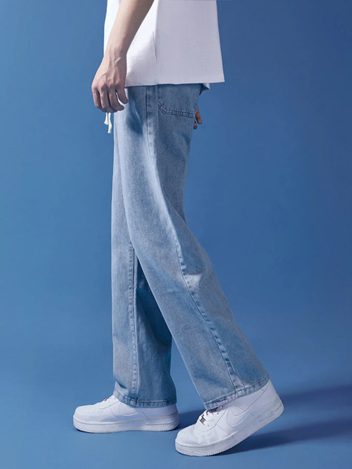 Men's Full Size Drawstring Relaxed Fit Jeans Plus Size