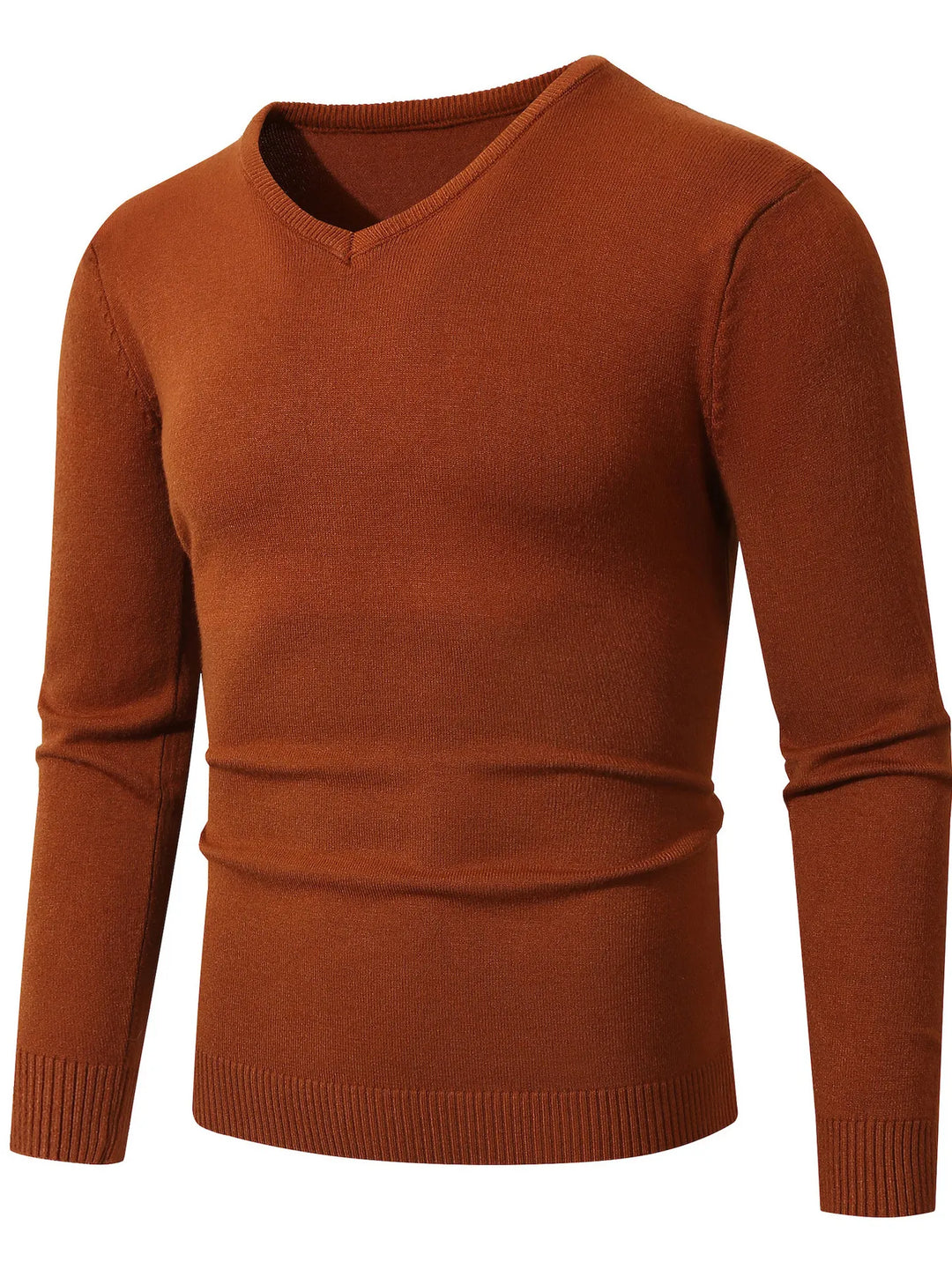 Men's Plus Size Ribbed Hem Long Sleeve Sweater