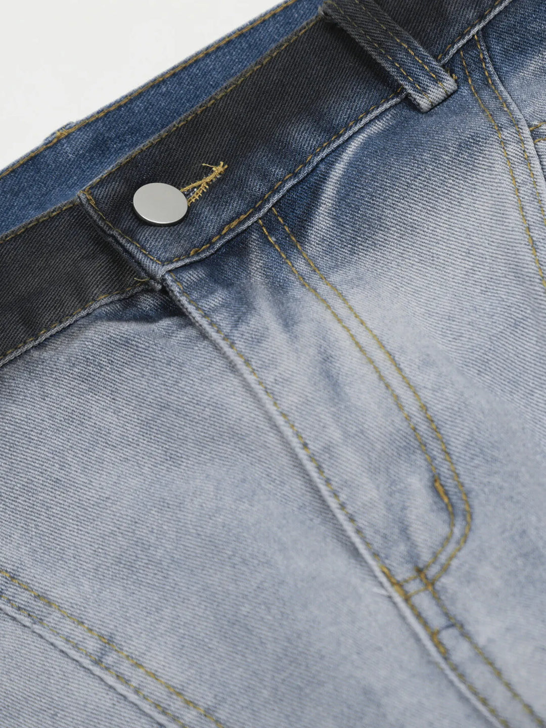 Men's Gradient Curved Jeans with Seam Detail