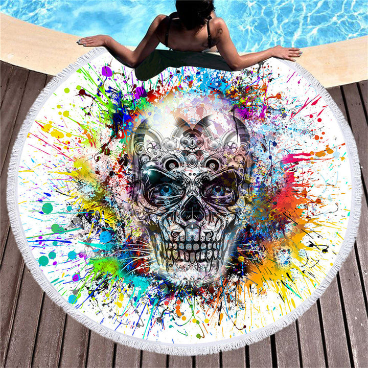 Fiber round beach towel