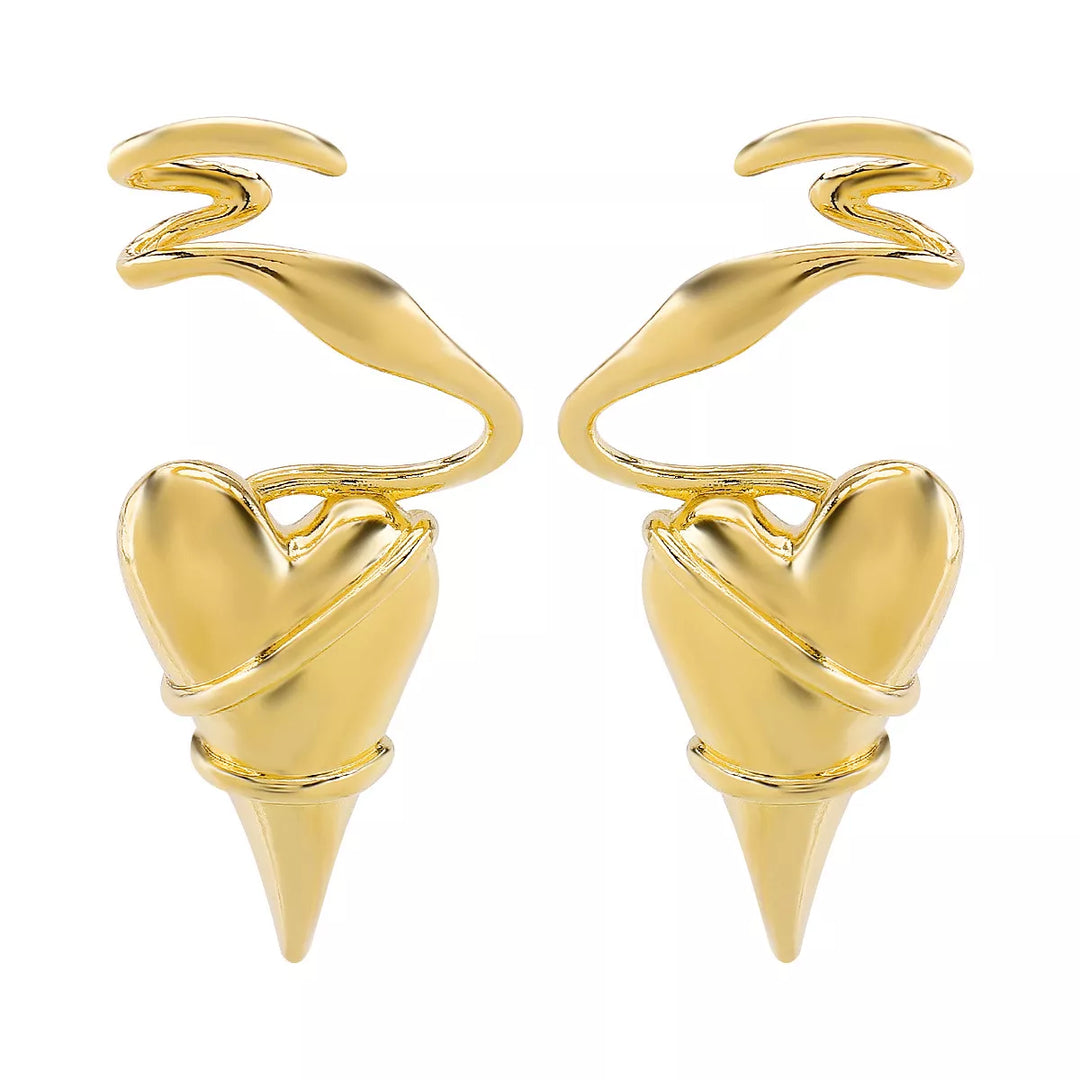 Heart-Shaped Twisted Wire Earrings