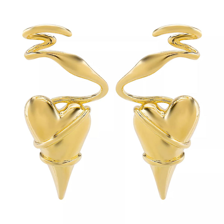 Heart-Shaped Twisted Wire Earrings
